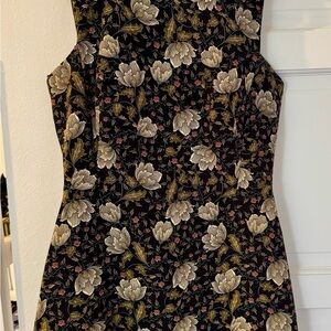 Zara Black and Gold Floral Mini Dress